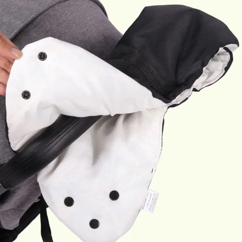 Зимняя Толстая плюшевая Водонепроницаемая детская коляска, муфта для рук, детская коляска для новорожденного, чехол на руль для родителей, ветрозащитная перчатка, рукавица, сумка, грелка