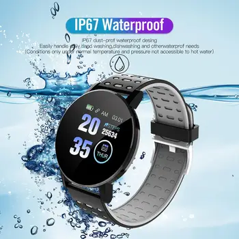 

119Plus Waterproof Heart Rate Sleep Monitoring Pedometer Fitness Smart Bracelet Wristbands for Android iOS