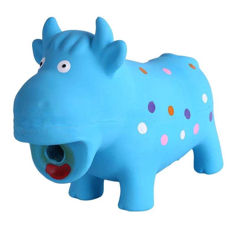BLue Пищащая корова, игрушки для собак, жевательные Игрушки для маленьких и больших укус собаки, устойчивая собака, интерактивный писк, щенок, игрушка для собак, товары для домашних животных - Цвет: BLue