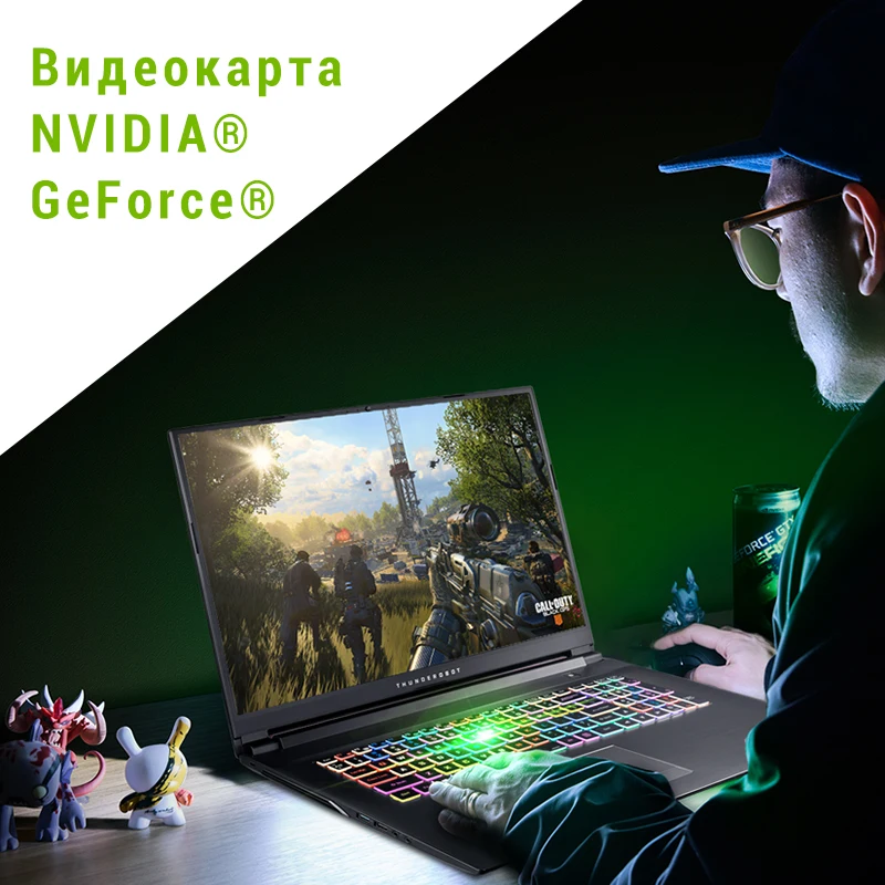 Игровой ноутбук THUNDEROBOT 911PLUS 17.3дюймов IPS/I7 9750H/GTX 1650/8ГБ/512G SSD/DOS/игровой