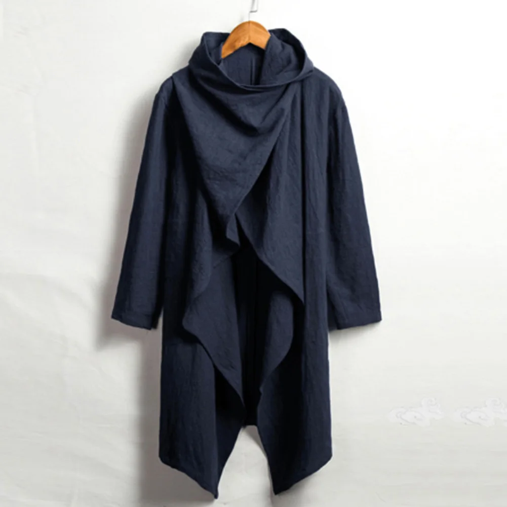 Men's Spring Gothic Punk Long Sleeve Cloak Stage Costume Hiphop Cape Ruffle Shawl Midi Cardigan Coat Trench Jackets trench coat casual men jacket