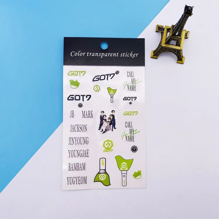 KPOP Balckpink Got7 Exo twice seventeen X1 прозрачные наклейки липкий Мультфильм Рука аккаунт фото TAge вентиляторы gilfs