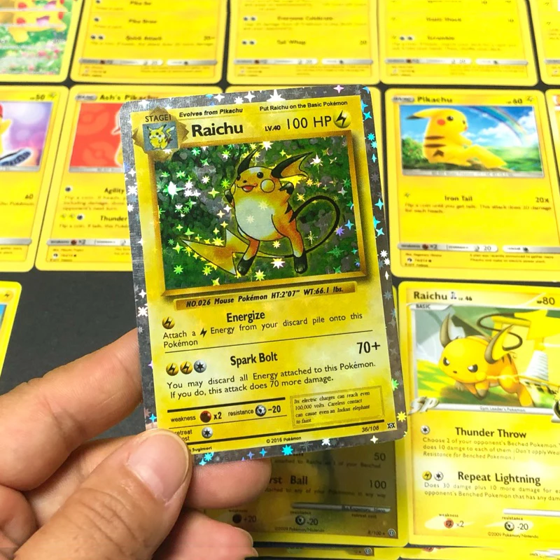 

25PCS Pokemon Pocket Monster Card English Version Full Set of Pikachu Raichu Animation Game Cards Flash Card Gifts for Christmas