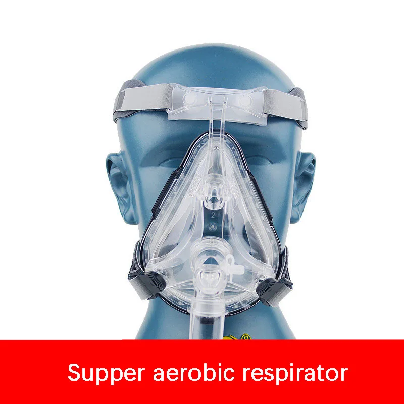 

Full Face Mask with Hood for CPAP BiPAP Sleeping and Oxygen Breathing Apparatus for Ventilator Silicone Respirator