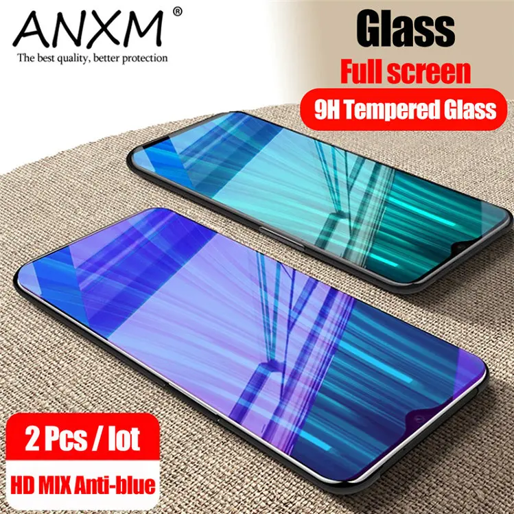 2 шт Полное закаленное стекло для Xiaomi Redmi Note 8 7 Pro защита экрана 9H анти Blu-Ray закаленное стекло для Redmi Note 8 7 Pro - Цвет: HD MIX Anti-blue