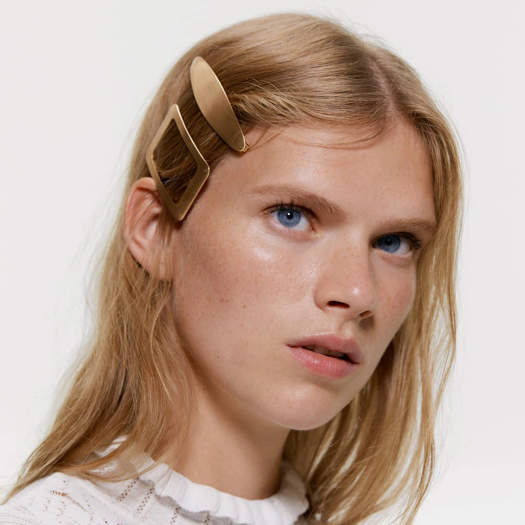 

2019 Newest ZA Gold Metal Barrette Hairpin Women Korean Elegant Golden Square Women Jewelry Vintage Wedding Hair Accessories Hot