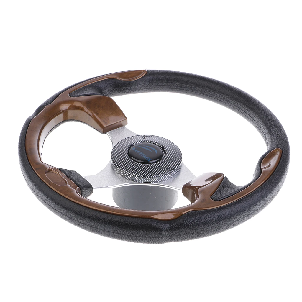 320mm Aluminum Alloy Marine Boat Pontoon Steering Wheel 3 Spoke 3/4