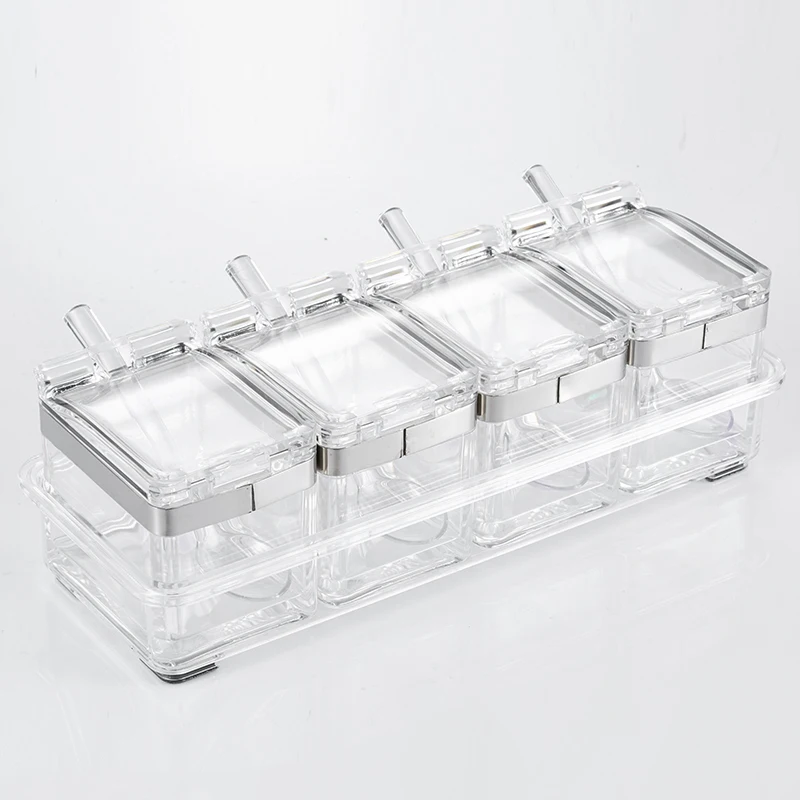 Герметичный изысканный семейный контейнер и чехол 4 сервировочные ложки