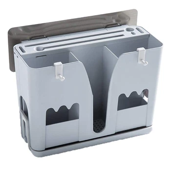 

Wall-Mounted Punch-Free Multifunctional Chopsticks Cage Cage Kitchen Drying Rack Tray Wall-Mounted Spoon Chopsticks Drain Rack