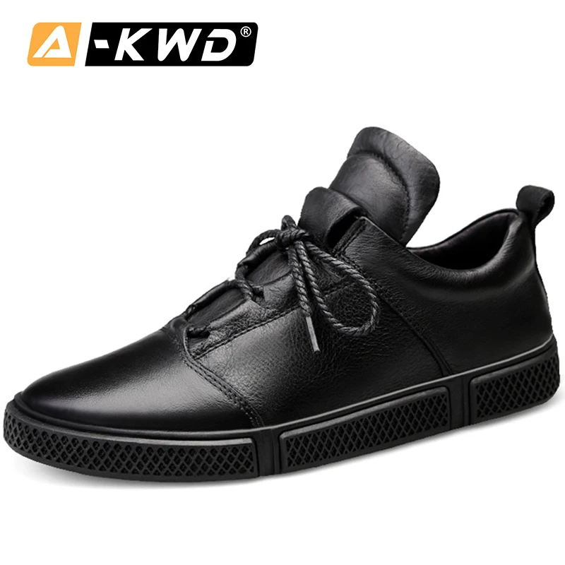 Модные кроссовки с высокой подошвой zapatos hombres мужская кожаная обувь легкая обувь для мужчин черные белые кожаные кроссовки - Цвет: Black-Fur