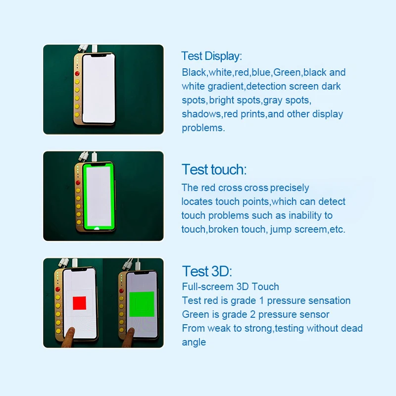  LCD Screen Tester for iPhone X/XS/XR/XS MAX 3D Touch Display Original Color Test Restore Smartphone