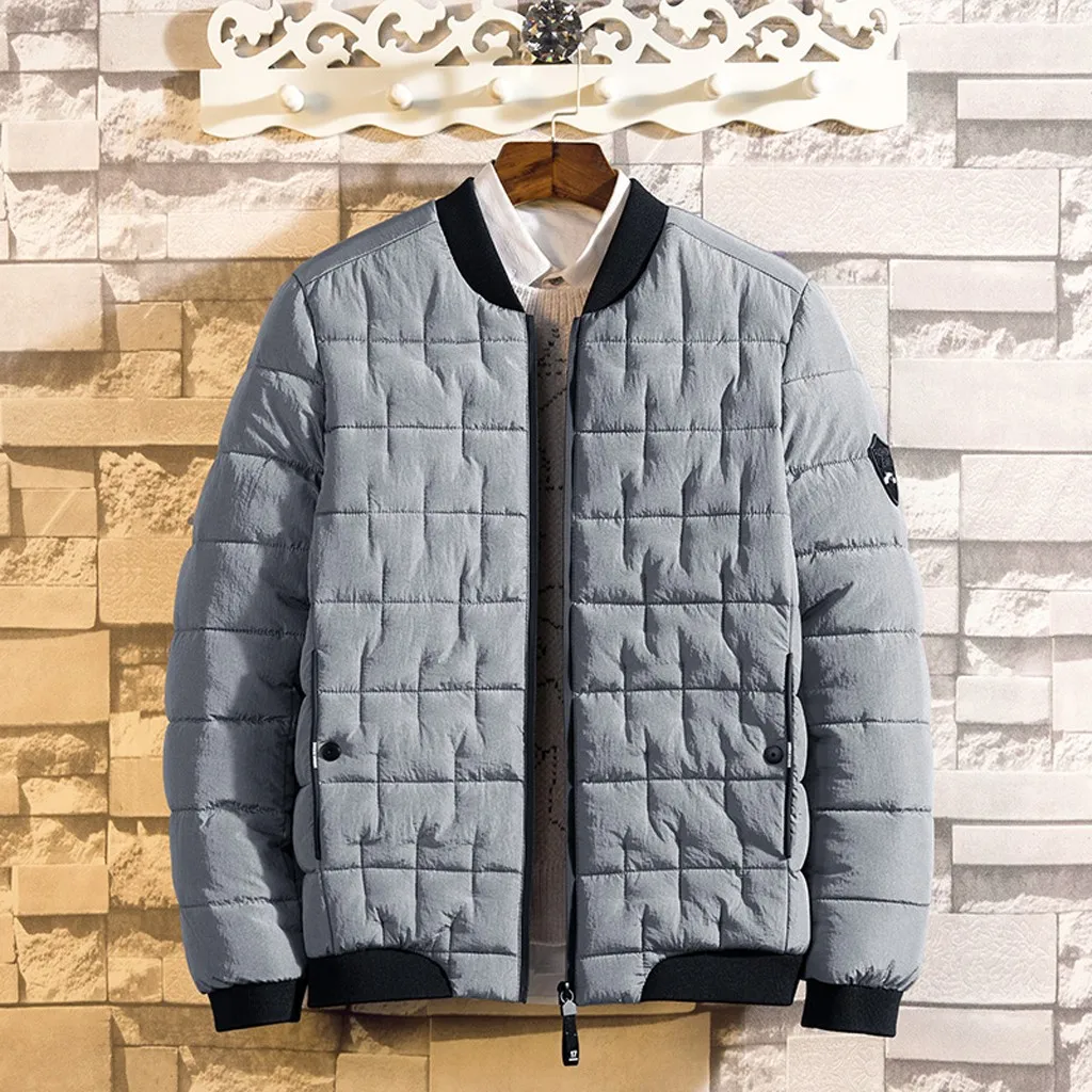 Autumn Winter Jacket Man Fashion Trend Casual Thickened Warm Cotton-padded Clothes Slim Baseball Coats Size Down Warm Jacket