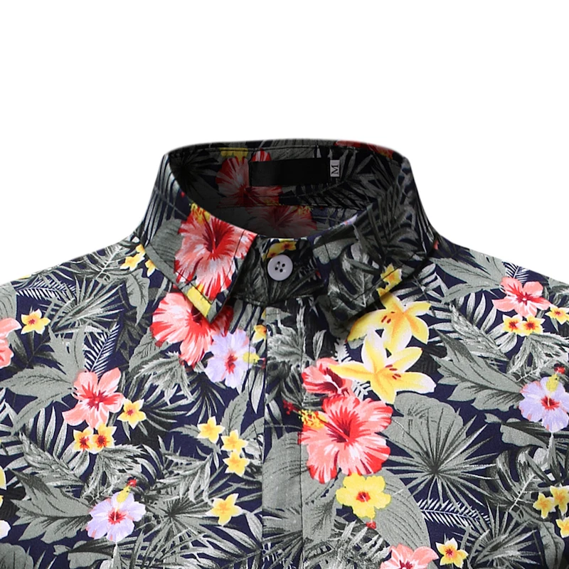 2019 мужские рубашки camisa винтажные этнические печатные свободные рубашки с коротким рукавом мужские повседневные пуговицы свободные