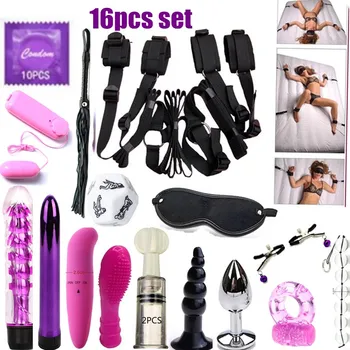 Nylon Sex Handcuffs Bondage Erotic Under Bed BDSM Bondage Restraint Strap System Sex Toys for Adults Wrists & Ankle Cuffs 5