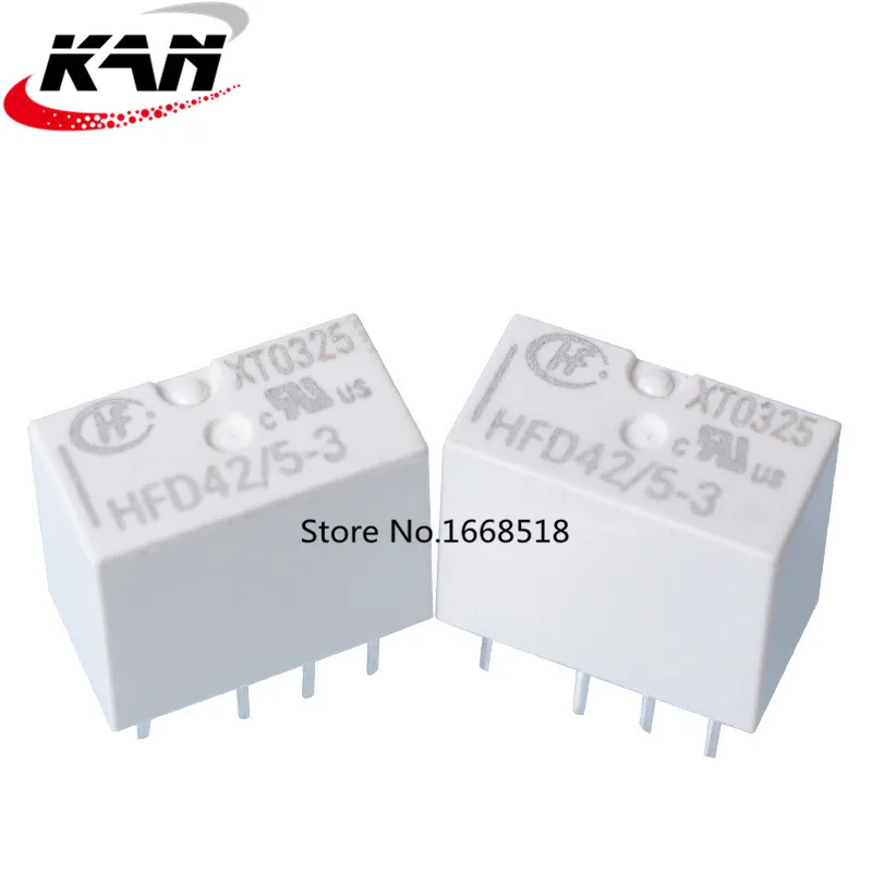 

10pcs Hongfa HFD42 / 5-3 two sets of 8-pin monostable dual in-line 5VDC relay