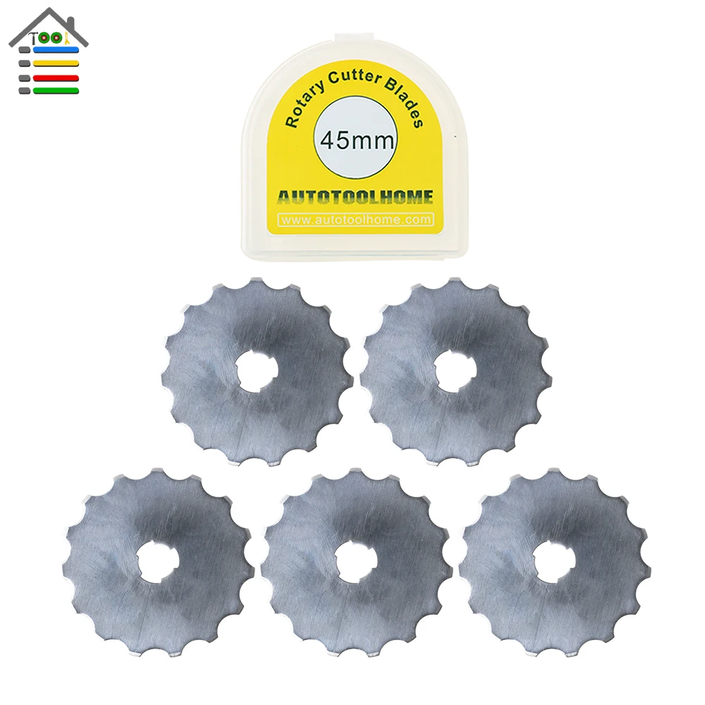 15 teeth AUTOTOOLHOME, 5 шт., 45 мм, прострочка, роторная резка, лезвия для перфорации, роторная замена, лезвие для вязания крючком, кромки, проекты - Цвет: 15 teeth