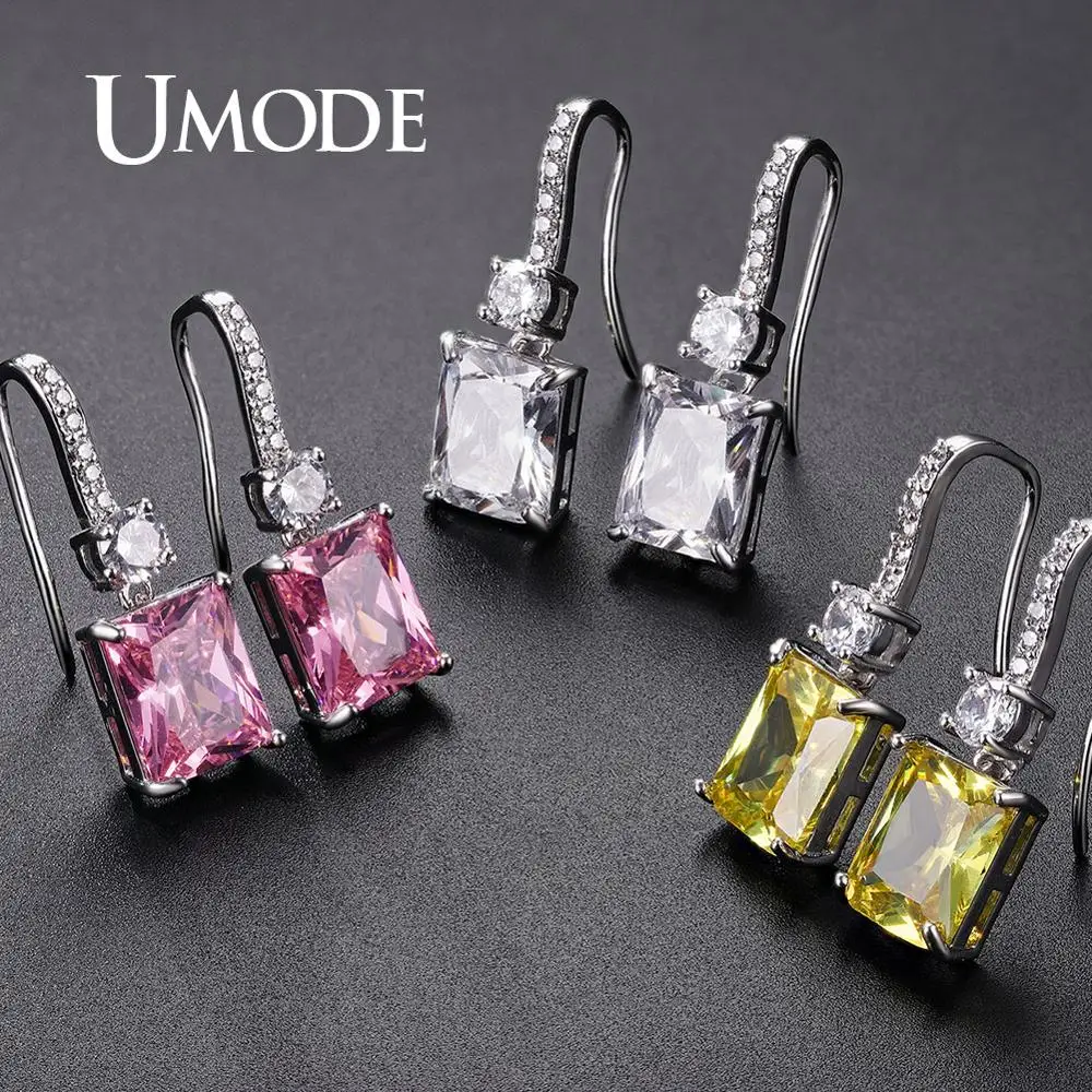 UMODE серьги-капли с кристаллами CZ для женщин и девочек, свадебные серьги, модные висячие серьги, подарки для помолвки, Прямая поставка UE0609