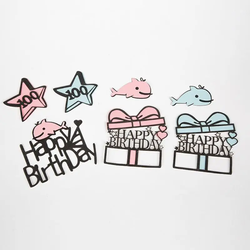 

10 pcs/set New Baking Cake Decoration Cardboard Birthday Cakes Insert Paper Card Party Supplies Dessert Pie Plugin