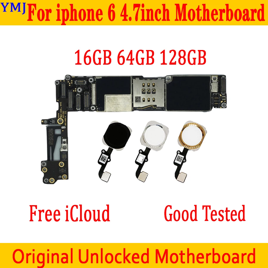 Заводская разблокированная материнская плата для iphone 6 с сенсорным ID/без