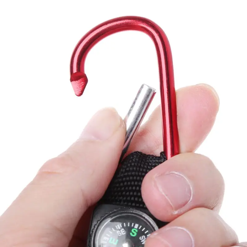 Outdoor Sport Keychain Compass Camping Climbing Hiking Carabiner Keyring Tool