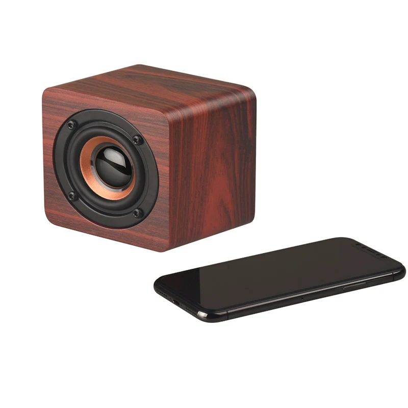 Деревянный Мини беспроводной Bluetooth динамик HIFI стерео Бас маленький стерео домашний кинотеатр сабвуфер динамик - Цвет: Красный
