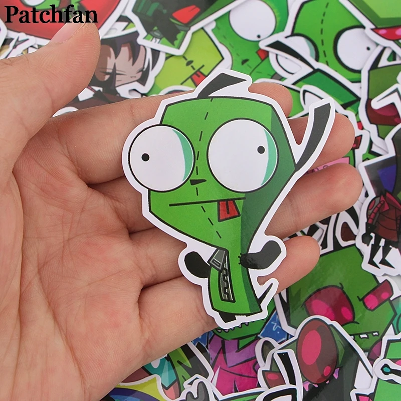 12 компл./лот Patchfan 38 шт./компл. Захватчик Зим дети забавные наклейки пакет письмо творческий для DIY настенный телефон Скрапбукинг альбом A2293