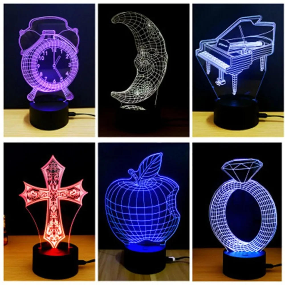 Сувенир сенсорный выключатель настольная лампа светильник 3D акриловый светодиодный Ночной светильник лампа комната-декорация из акрила атмосферу светильник для Офис