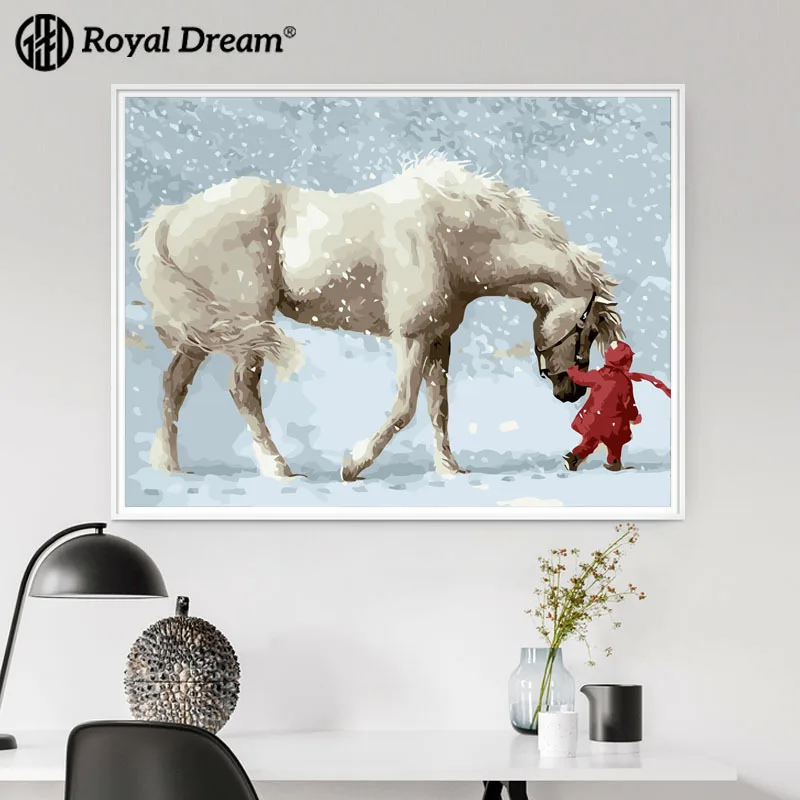 

Cross Border a Generation of Fat Digital Oil Painting DIY Snow Animal Handmade Painting Hanging Painting Electric Meter Box Livi