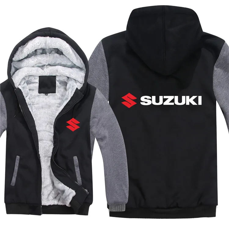 as picture5 Мотоциклетная куртка с капюшоном Suzuki, зимний мужской пуловер, мужское пальто, Повседневный шерстяной флисовый свитер Suzuki - Цвет: as picture5