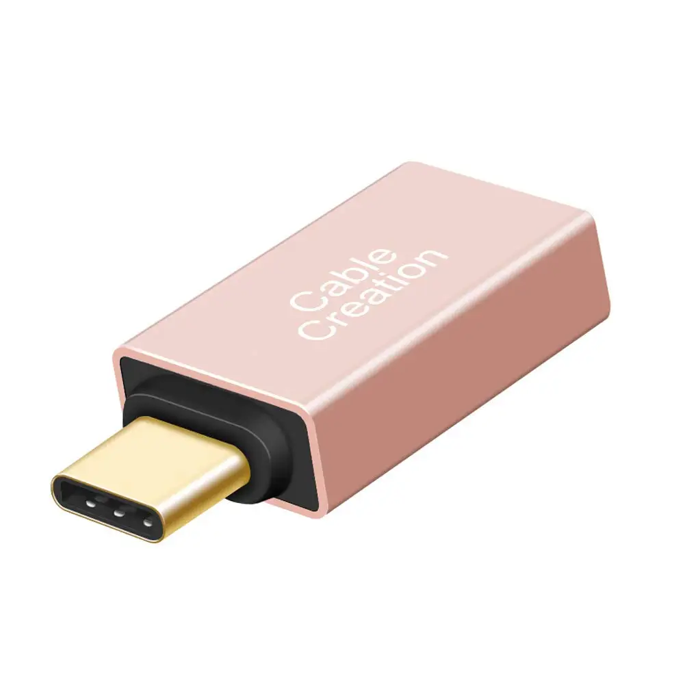 USB-C-адаптер USB 3,0, адаптер usb type C(папа)-USB 3,0 A(мама), поддержка функции OTG, совместим с MacBook/Pro - Цвет: Rose Gold