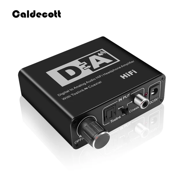 Caldecott DAC Optical Toslink Coaxial Bi directional Switch RCA 3.5mm Jack Digital to Analog Audio Adapter Converter