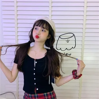 

NEW New slim female 2020 summer round neck ins tide bottoming shirt top