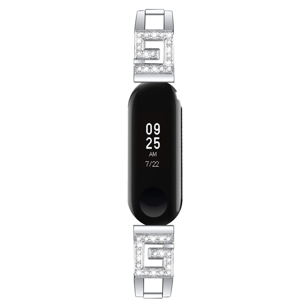 Watch Fashion Accessory Metal Stainless Steel for Mi Band 3/4 Metal Replacement Strap Stainless Steel Metal Wrist Strap