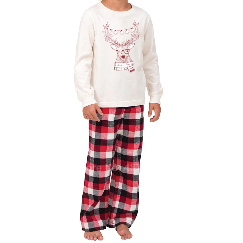 Коллекция года, Рождественская Пижама для всей семьи с рисунком оленя, милый топ+ штаны, комплект, Рождественская Пижама «Мама и я», «Папа и сын», одежда для сна, подарок - Цвет: Only one set