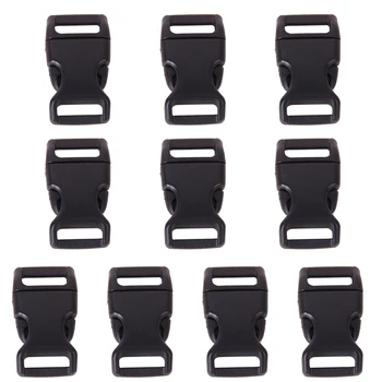 

10pcs 5/8" Side Release Plastic Buckles for 0.6" Webbing Straps Black