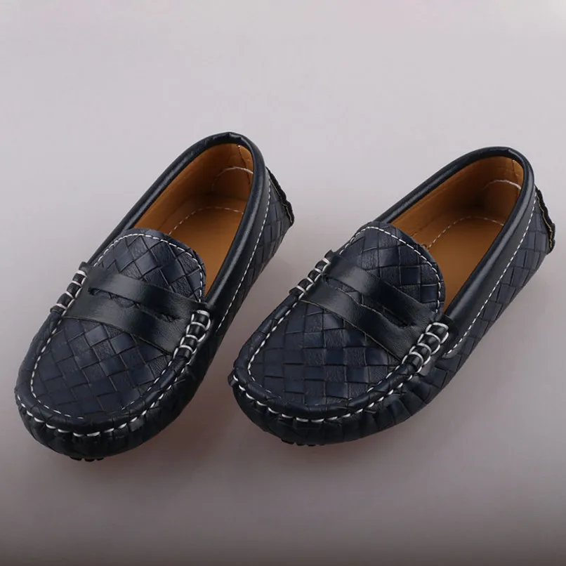 New Spring Autumn Kids Shoes Leather Boys Brand Sneakers Sport Children Boy Shoes Fashion Casual Toddler Boy Shoes Loafers - Цвет: Синий