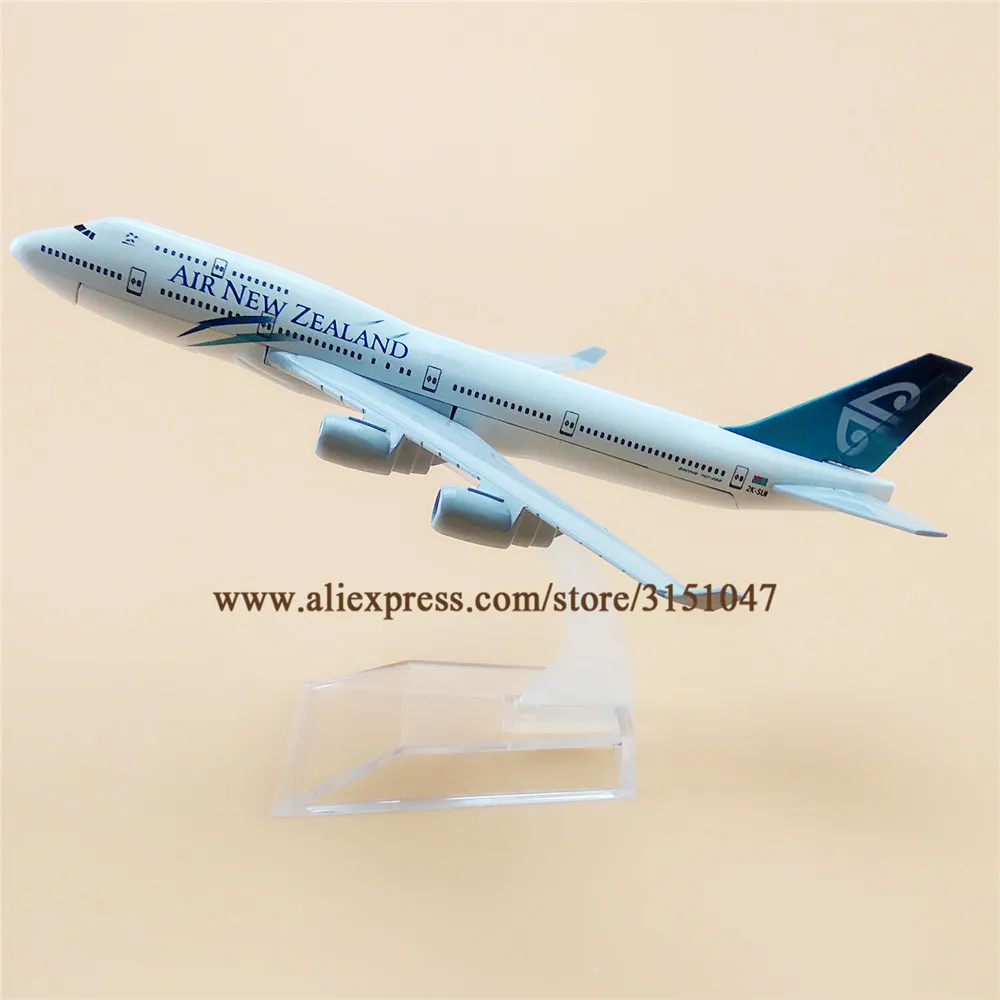 747 New Zealand 16cm Metal Model Plane Diecast  Airlines Desktop Aeroplane Toy 