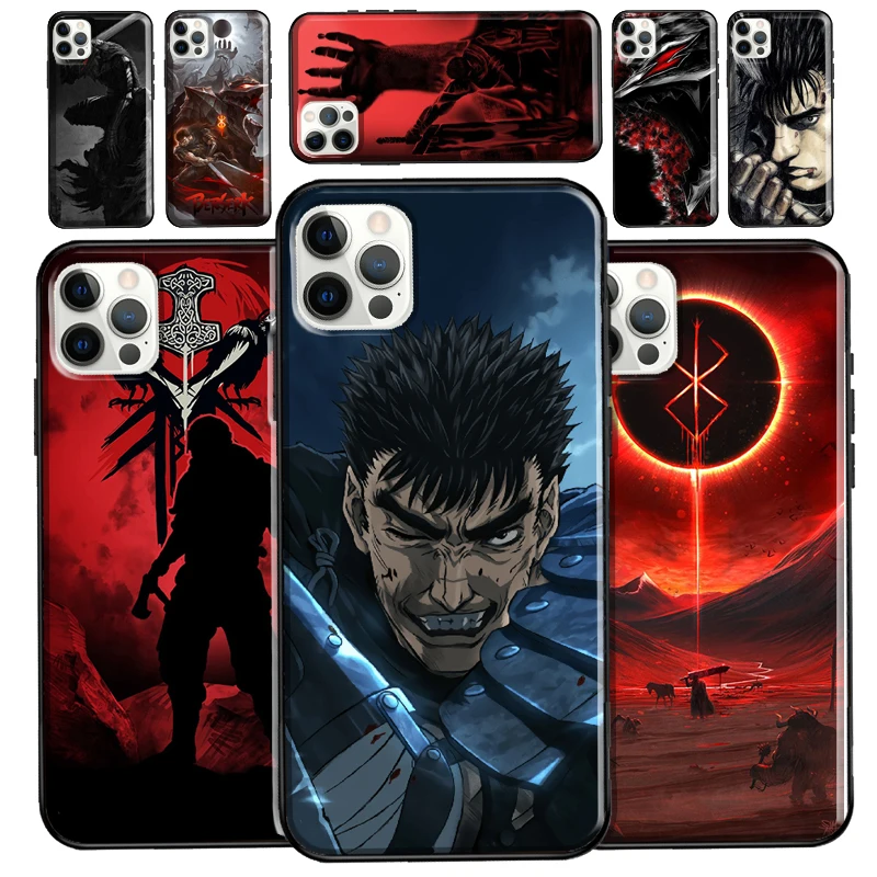 Прохладный чехол Berserk внутрь из аниме для iPhone 13 Mini 11 12 Pro Max X XR XS 6S 8 7 Plus SE 2020