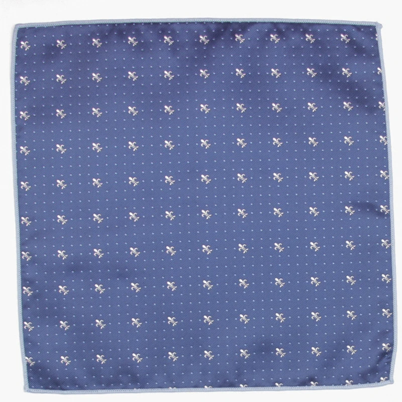 dark blue small patterned pocket square with patterns handkerchief