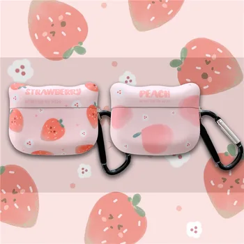 

For Airpods Case,Cute Strawberry peach Case For Airpods 1/2 Case Protective Earphone Eeadphone Cover For Airpods Pro Case