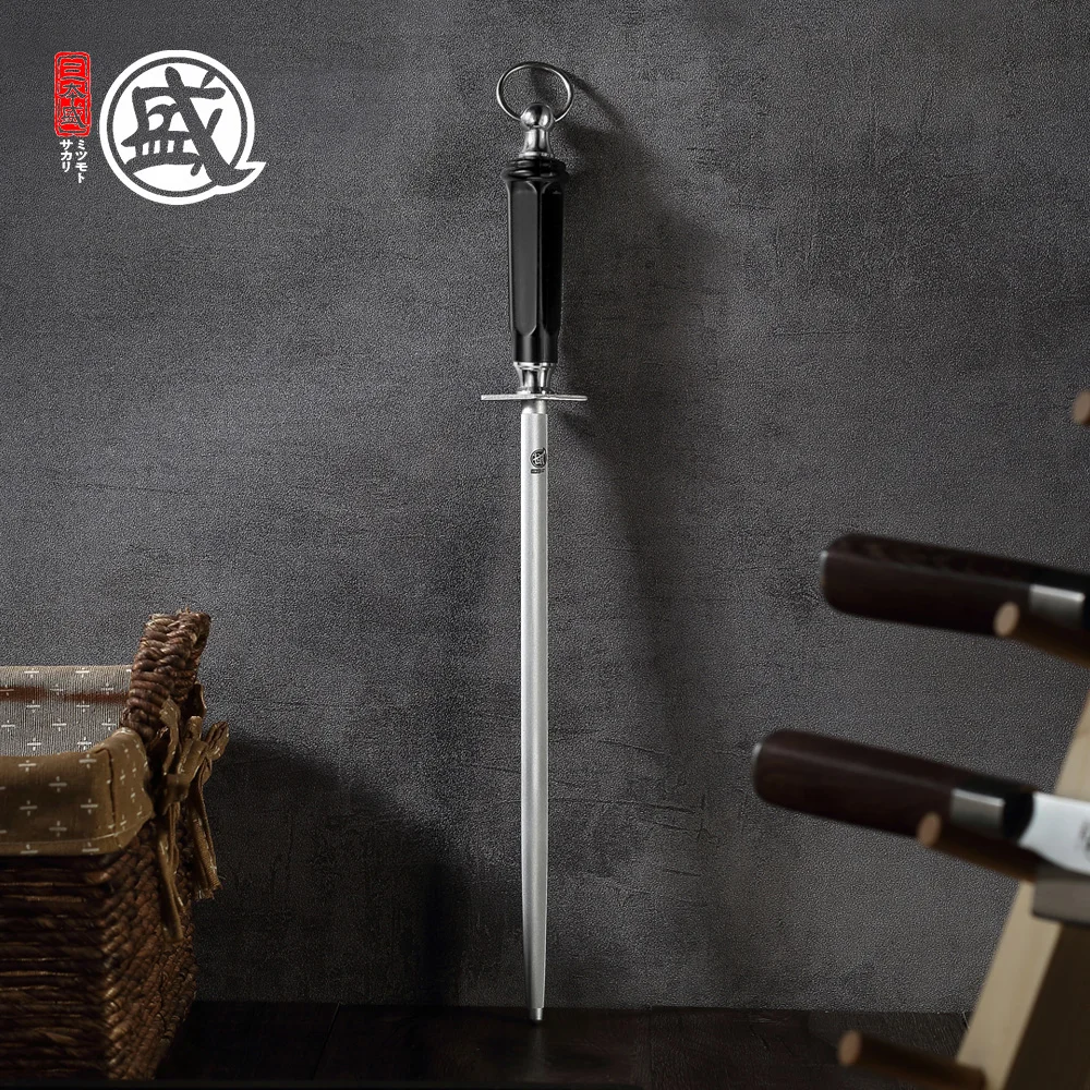 MITSUMOTO Sakari Japanese 12” 10” Sharpening Rod High Carbon Steel Rod