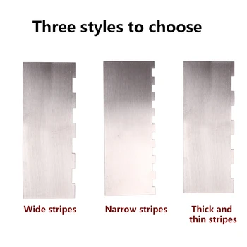 

1pcs Stainless Steel Scraper Simple Operation, Practical And Creative Stripe Design Cake Cream Paste Shape Scraper