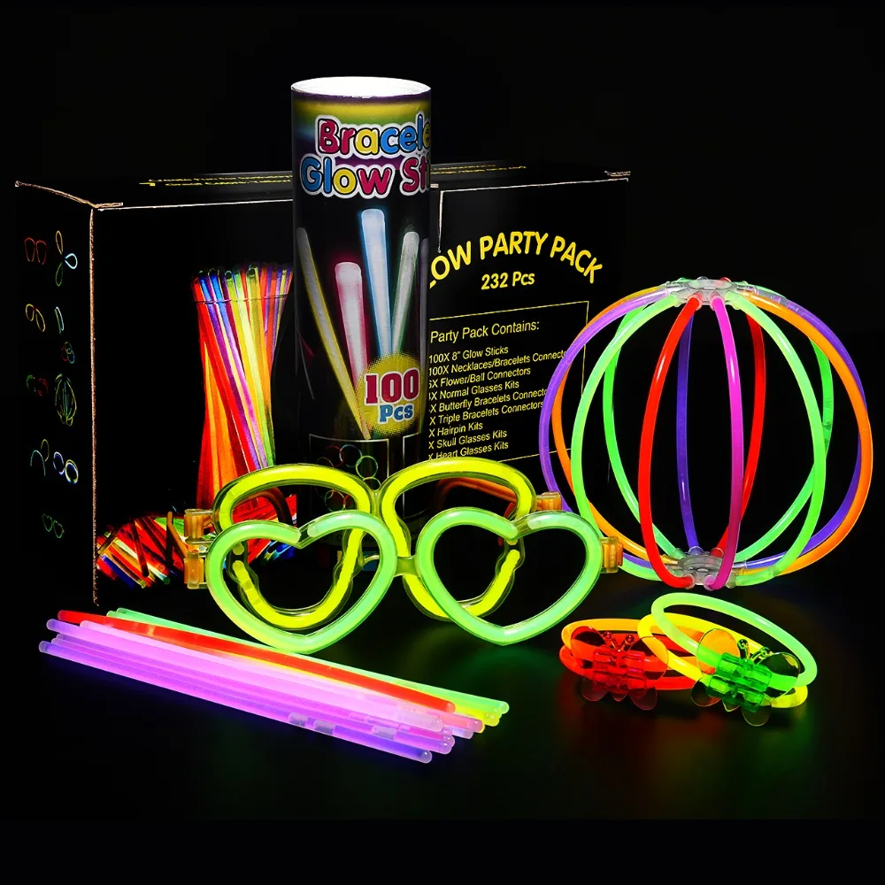 Magic Fluorescence Light Glow Sticks Set Glowing Headband Flowers Glow Balls for Bracelets Necklaces Glasses Xmas Party Supplies (3)