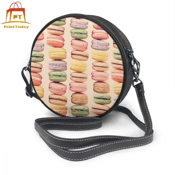 

Macaron Shoulder Bag Macaron Leather Bag Shopper Pattern Women Bags High quality Trend Slim Women Round Purse
