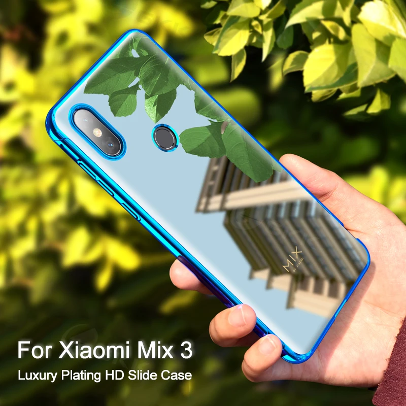 Роскошный чехол с покрытием для Xiaomi Mi Mix 3 4G 2 в 1 прозрачная задняя Жесткая Крышка