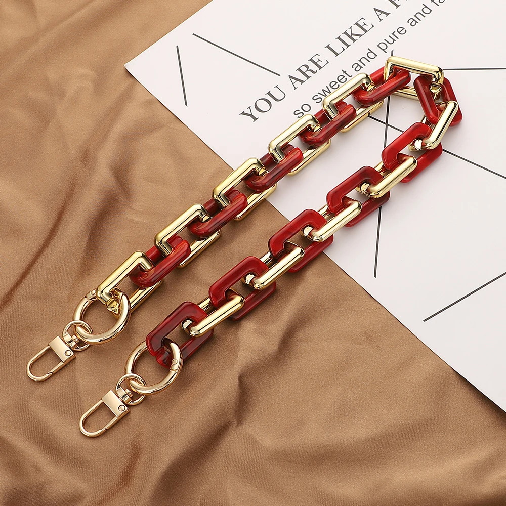 New Acrylic Bag Chain Bag Strap Removable Bag Accessories Colourful Women's Resin Chain chain of bags Purse Chain Fishbone chain