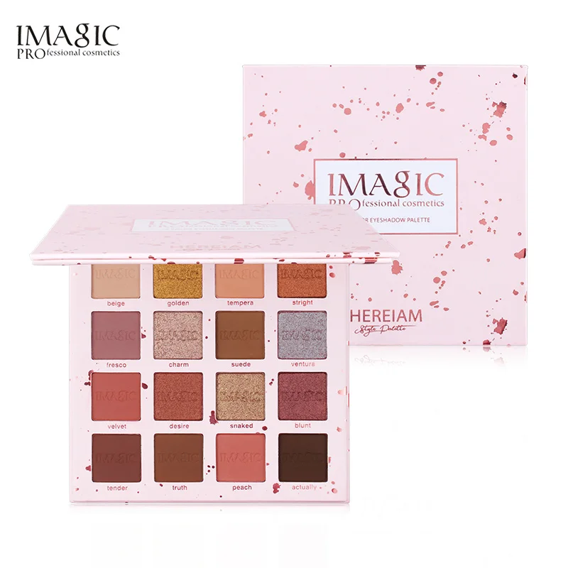 Тени для век матовые водонепроницаемые палитры IMAGIC Eyeshadow 16 цветов Shimmer Eyeshadow Powder Makeup IMAGIC cosmetic Makeup - Цвет: EY-327