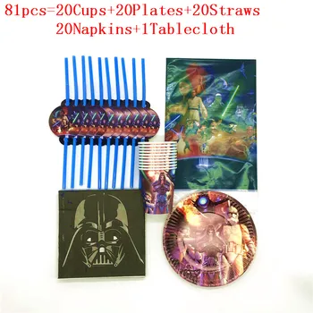 

51/81 pcs Star Wars Birthday Event Party Decoration Cup Plate straw napkin tablecloth Baby Shower Disposable Tableware Supplies