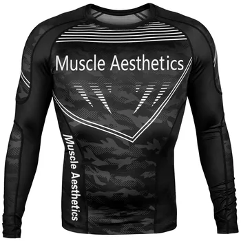

Muscle aesthetics 2020 autumn fitness male brother sports casual running fashion tights quick-drying long sleeves