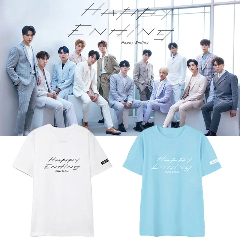 Новое поступление футболка seventeen 17 с надписью Happy Ending новинка в Корейском стиле kpop